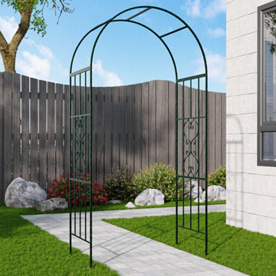 Metal Arch for Garden Arbor Trellis & Climbing Plant 110cm W x 45cm D x 230cm H