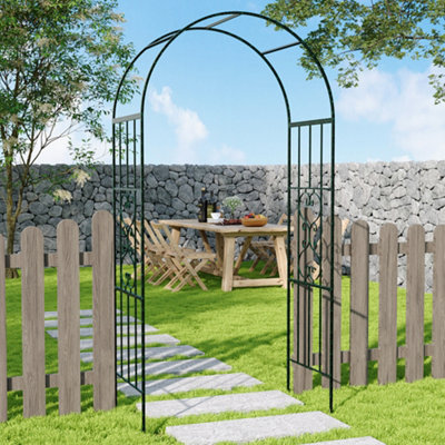 Metal Arch for Garden Arbor Trellis & Climbing Plant 110cm W x 45cm D x ...