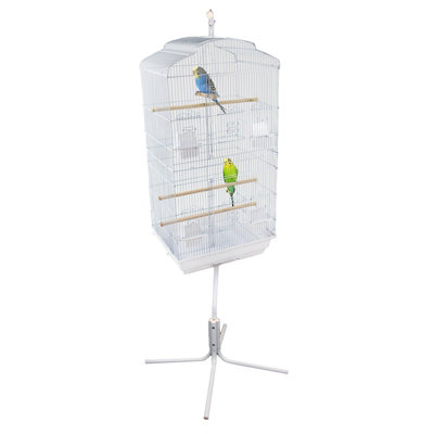 Metal Bird Cage Stand White For Tall Cage