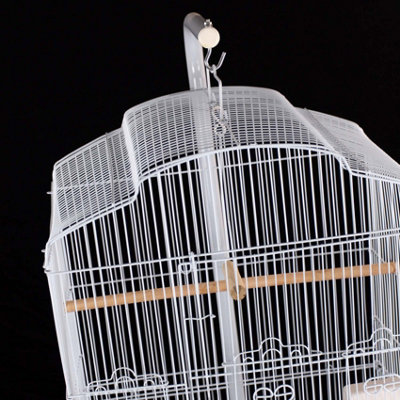 Metal Bird Cage Stand White For Tall Cage - 6