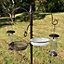 Metal Bird Feeding Station with 2 Feeders, Mealworm Tray and Water Dish