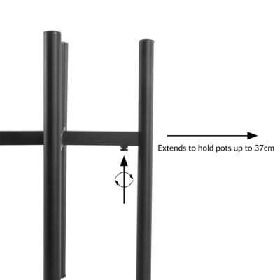 Metal Black Adjustable Plant Stand - M&W - 6