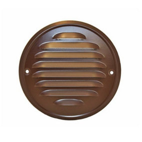 Metal Brown Round Air Vent Grille 100mm / 130mm