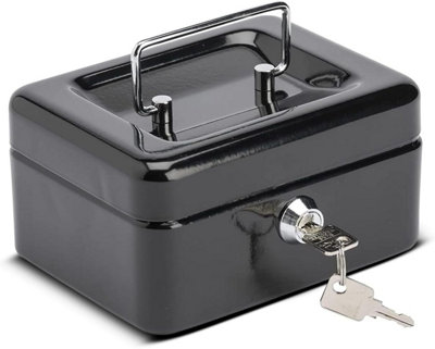 Lockable Money Box Ultimate Cash Box 12" For Petty Cash Metal Security ...