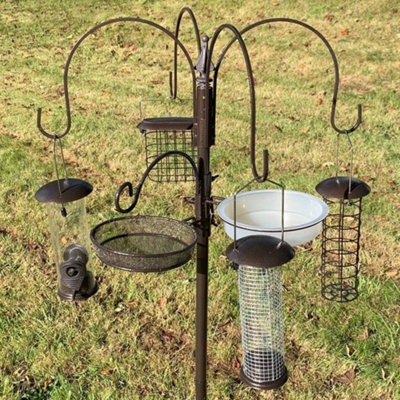 Metal Complete Bird Feeding Station with 4 Feeders with Stabiliser Stand DIY at B Q