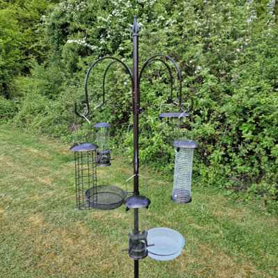 Metal Complete Bird Feeding Station With 4 Large Feeders