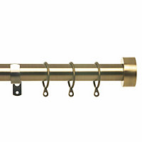 Metal Curtain Pole Set Extendable 40cm to 144cm Flat Antique Brass Curtain Rail