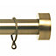 Metal Curtain Pole Set Extendable 40cm to 144cm Flat Antique Brass Curtain Rail