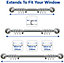 Metal Curtain Pole Set Extendable 40cm to 218cm Marble Chrome Curtain Rail 25mm