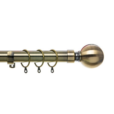 REGAL METAL FINIAL EXTENDABLE DOUBLE CURTAIN ROD GOLD 19MM