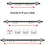 Metal Curtain Pole Set Extendable 40cm to 325cm Black Nickel Curtain Rail 19mm