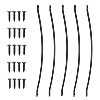 Metal Deck Black Abbey Bow Decking Spindles Packs of 5 (H) 820mm x (W) 26mm