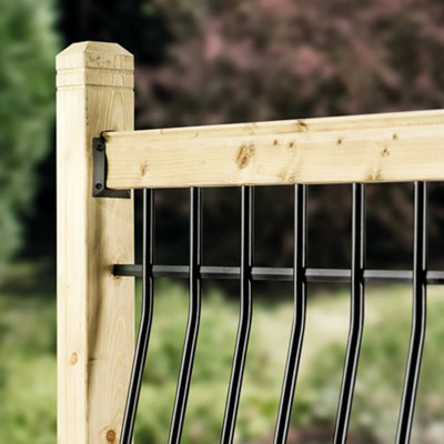 Metal Deck Black Iron Tuscany Decking Balustrade Kit Basic Kit (W) 1800mm (H) 940mm Add On