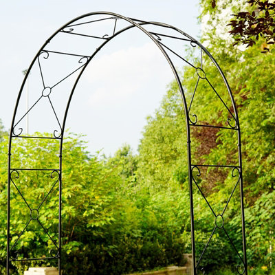 Metal Decorative Cross Garden Arch Rose Climbing Plants Archway Path - 3