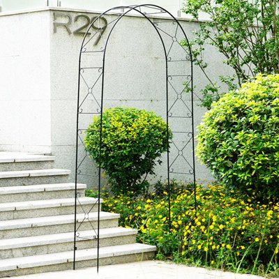 Metal Decorative Cross Garden Arch Rose Climbing Plants Archway Path - 4