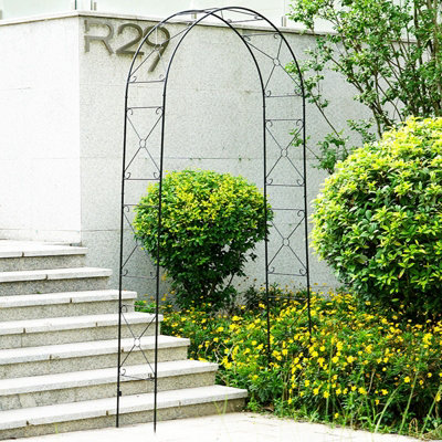 Metal Decorative Cross Garden Arch Rose Climbing Plants Archway Path