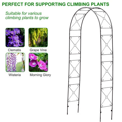 Metal Decorative Cross Garden Arch Rose Climbing Plants Archway Path - 1