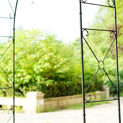 Metal Decorative Cross Garden Arch Rose Climbing Plants Archway Path - 7