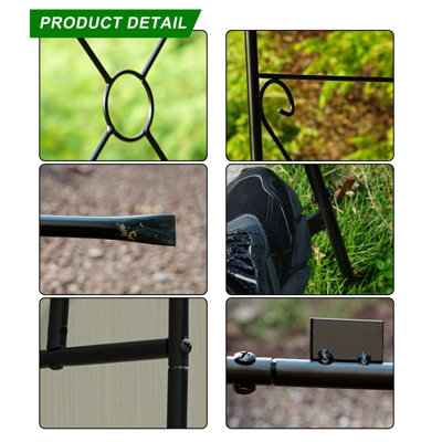 Metal Decorative Curly Garden Arch Heavy Duty Rose Climbing Plants Archway Path - 4