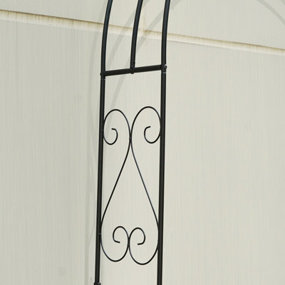 Metal Decorative Curly Garden Arch Heavy Duty Rose Climbing Plants Archway Path - 9