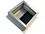 Metal desk cable grommet - 80x80 mm - aluminium - square