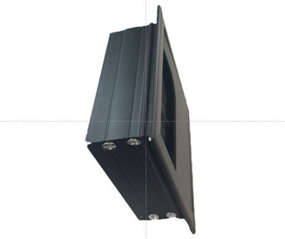 Metal desk cable grommet - 80x80 mm - black - square