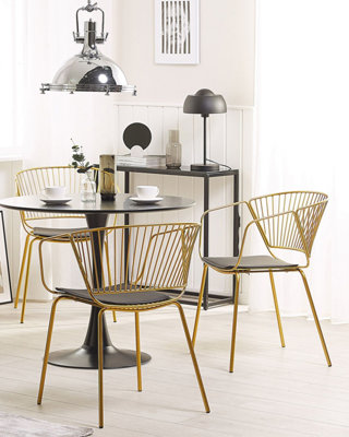 Metal Dining Chair Set of 2 Gold RIGBY