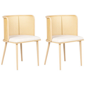 Metal Dining Chair Set of 2 Light Wood KOBUK