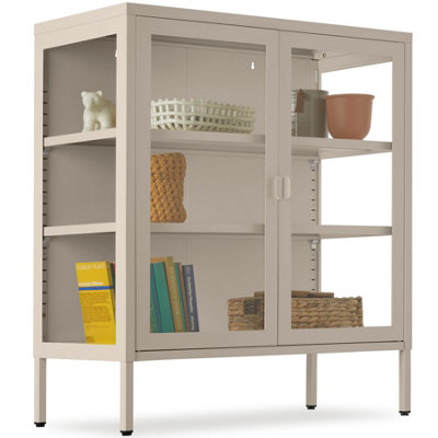 Metal Display Case 80 Cm - Taupe