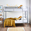 Metal Double Bunk Bed Single Bed Silver
