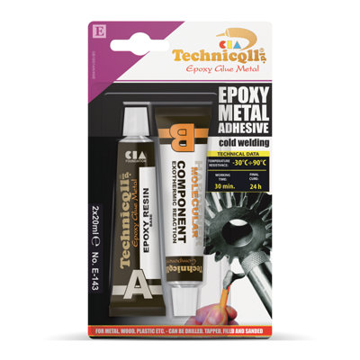 METAL EPOXY GLUE FOR STEEL IRON BRONZE BRASS LIQUID METAL 2x20ml