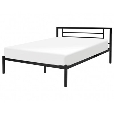 Metal EU Double Size Bed Black CUSSET