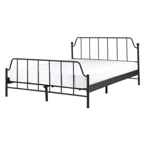 Metal EU Double Size Bed Black MAURESSAC
