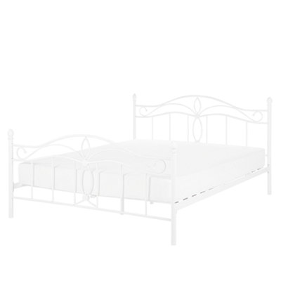 Metal EU Double Size Bed White ANTLIA