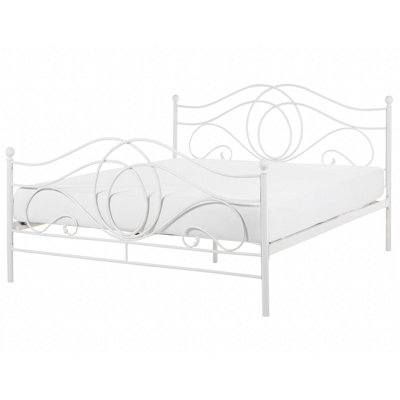 Metal EU Double Size Bed White LYRA