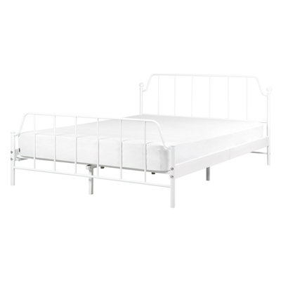 Metal EU Double Size Bed White MAURESSAC