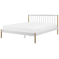 Metal EU Double Size Bed White MAURS