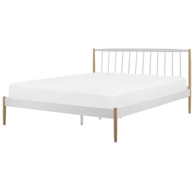 Metal EU Double Size Bed White MAURS