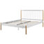 Metal EU Double Size Bed White MAURS