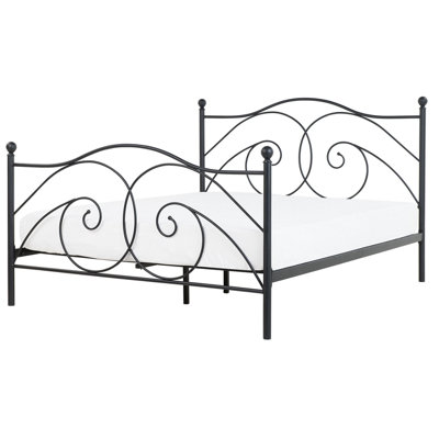 Metal EU King Size Bed Black DINARD