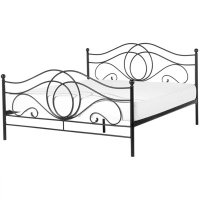 Metal EU King Size Bed Black LYRA