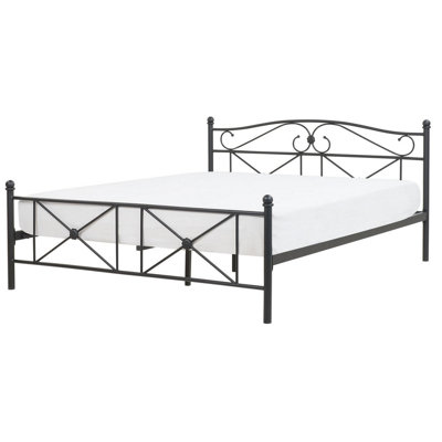 Metal EU King Size Bed Black RODEZ