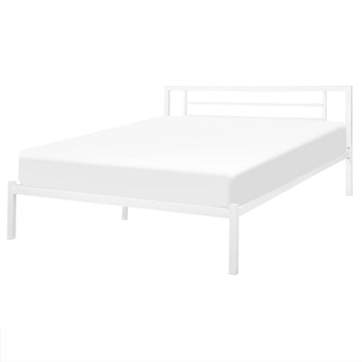 Metal EU King Size Bed White CUSSET