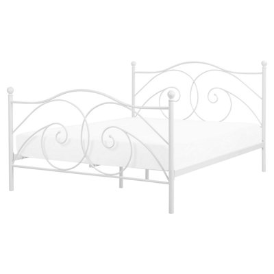 Metal EU King Size Bed White DINARD