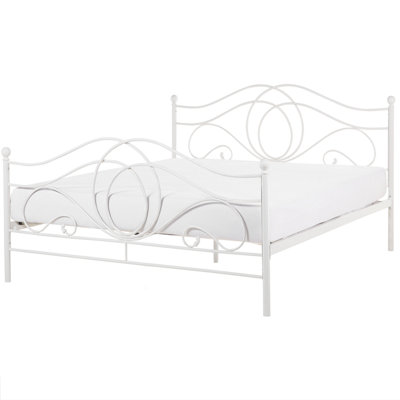 Metal EU King Size Bed White LYRA