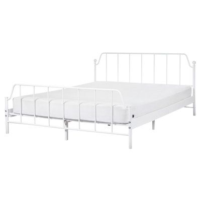 Metal EU King Size Bed White MAURESSAC