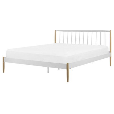 Metal EU King Size Bed White MAURS