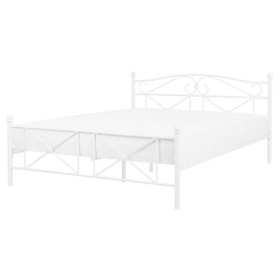 Metal EU King Size Bed White RODEZ