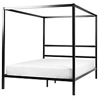 Metal EU King Size Canopy Bed Black LESTARDS