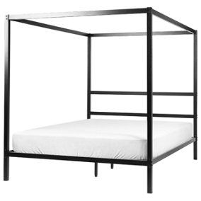 Metal EU King Size Canopy Bed Black LESTARDS